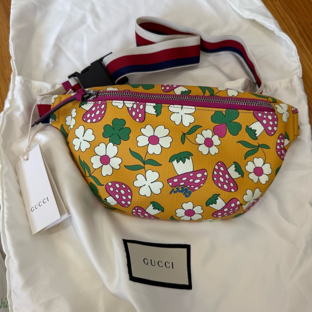 Gucci Yellow Floral Belt Bag Junior